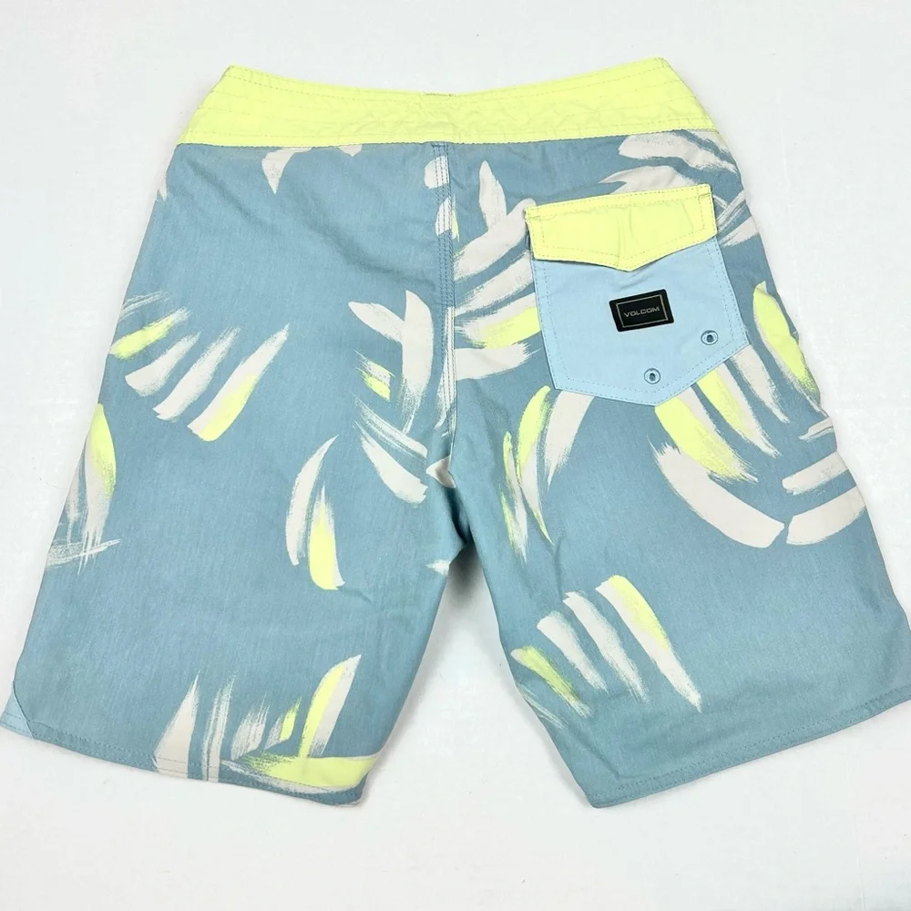 Volcom Boys Blue and Yellow Swim Shorts/Trunks